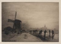 KG 09146
<br/>
Schaatsenrijders op een vaart bij Maassluis
<br/>
<em>Jongkind, Johan Barthold (1819-1891)</em>